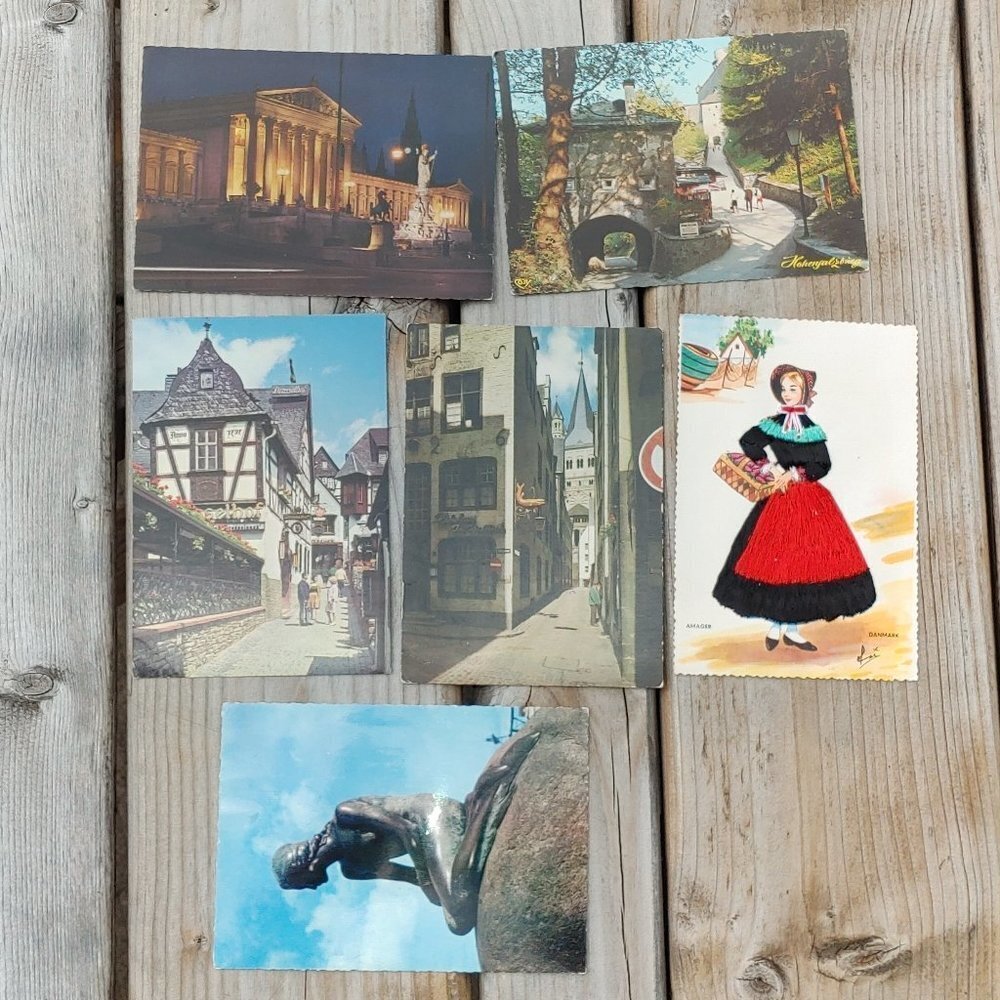 Lot of European Postcards Embroidered Postcard Denmark Vienna